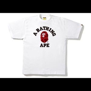 BAPE Color Camo College Tee White Red
